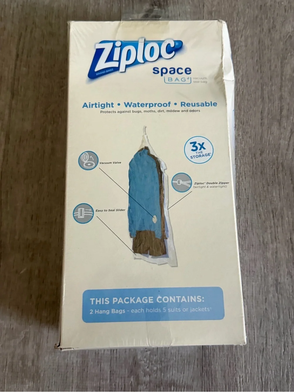 Ziploc Space Bag Hang Vacuum Seal Garment Bags - Blue